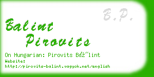 balint pirovits business card